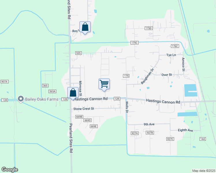 map of restaurants, bars, coffee shops, grocery stores, and more near 7923 Crepe Myrtle Lane in Pearland