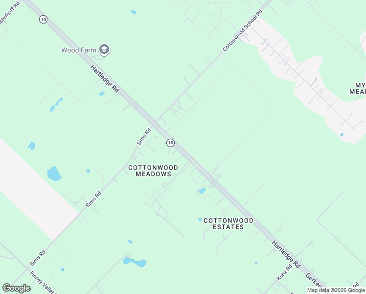 map of restaurants, bars, coffee shops, grocery stores, and more near 2361 Hartledge Road in Rosenberg