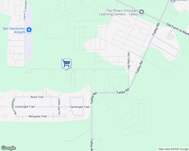 map of restaurants, bars, coffee shops, grocery stores, and more near 7193 Old Talley Road in San Antonio