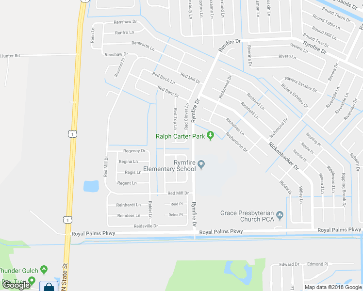 map of restaurants, bars, coffee shops, grocery stores, and more near 33 Red Clover Lane in Palm Coast