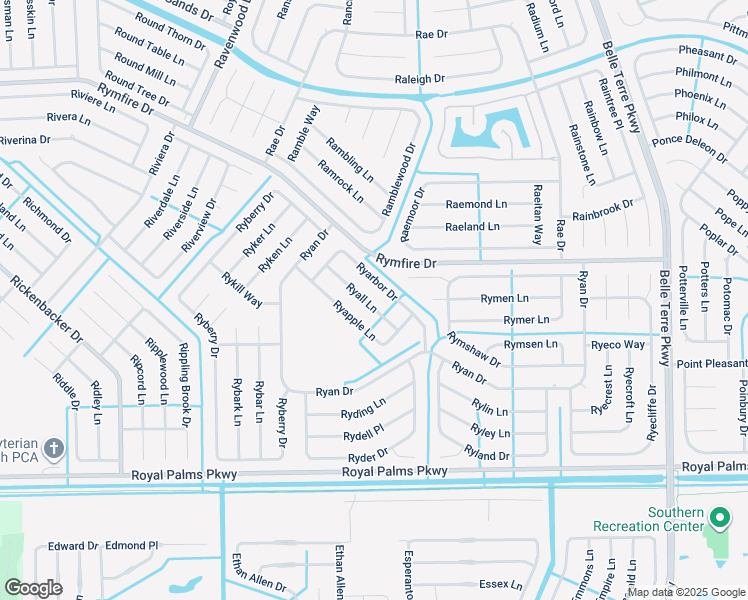 map of restaurants, bars, coffee shops, grocery stores, and more near 22 Ryall Lane in Palm Coast