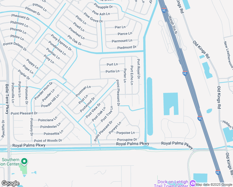 map of restaurants, bars, coffee shops, grocery stores, and more near 132 Point Pleasant Drive in Palm Coast