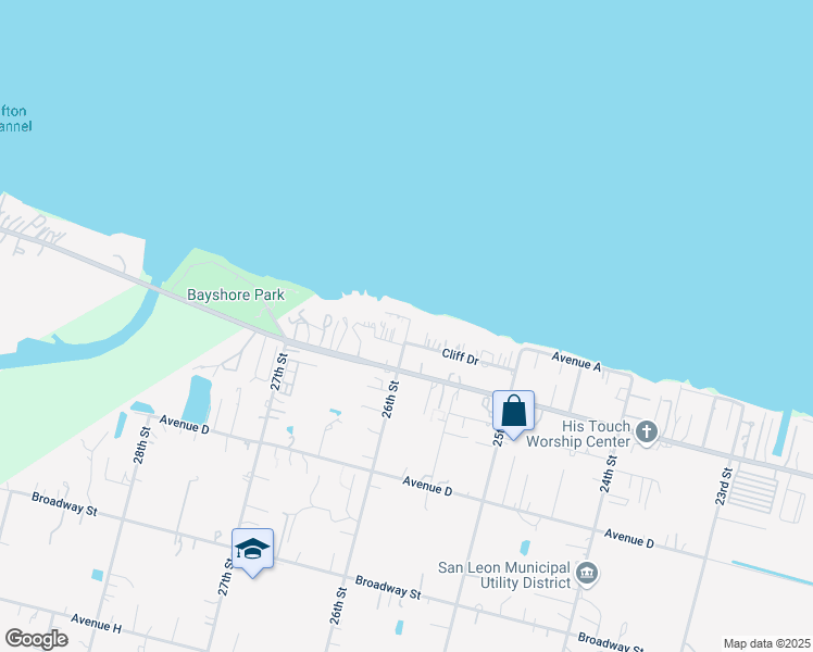 map of restaurants, bars, coffee shops, grocery stores, and more near 2613 Oak Drive in Dickinson