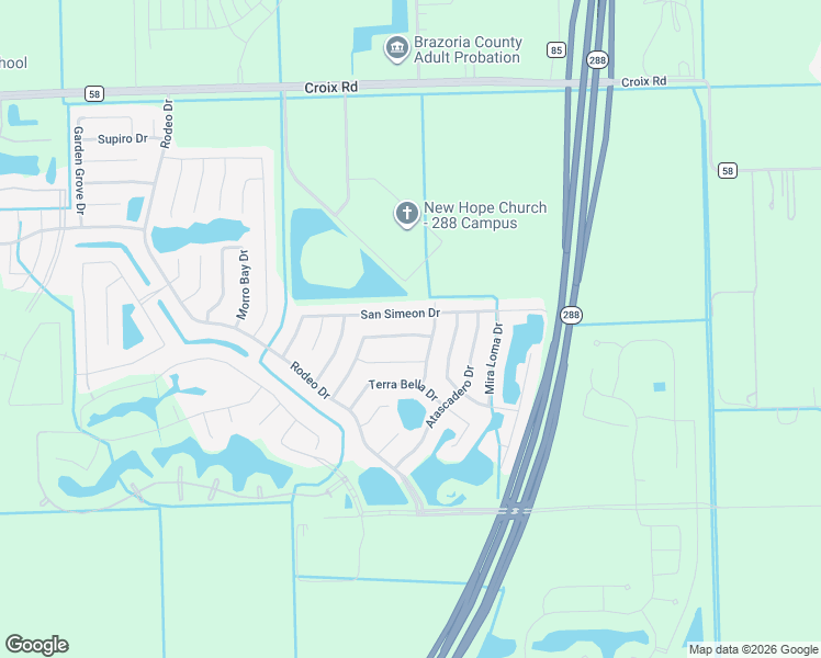 map of restaurants, bars, coffee shops, grocery stores, and more near 21 Santa Clara Drive in Manvel