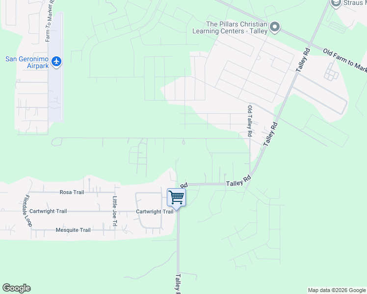 map of restaurants, bars, coffee shops, grocery stores, and more near 7193 Old Talley Road in San Antonio