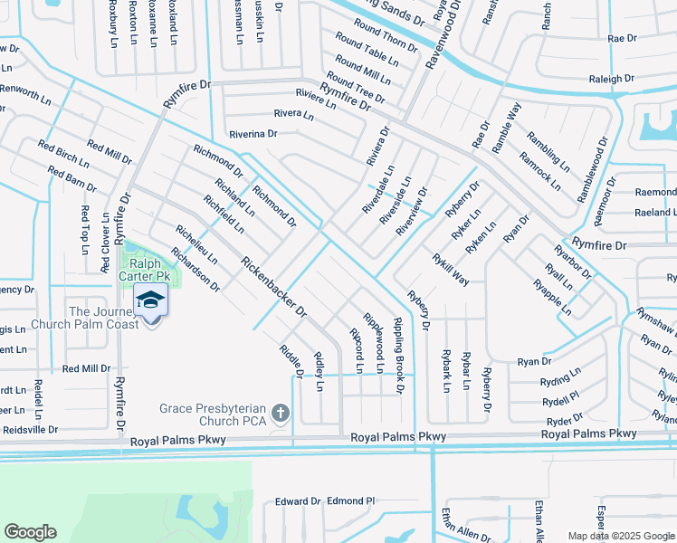 map of restaurants, bars, coffee shops, grocery stores, and more near 4 Ripple Place in Palm Coast