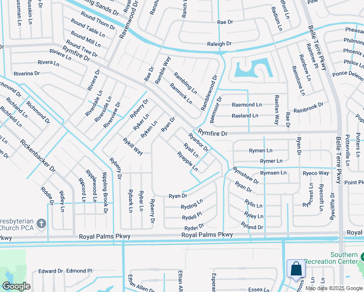 map of restaurants, bars, coffee shops, grocery stores, and more near 3 Ryall Lane in Palm Coast