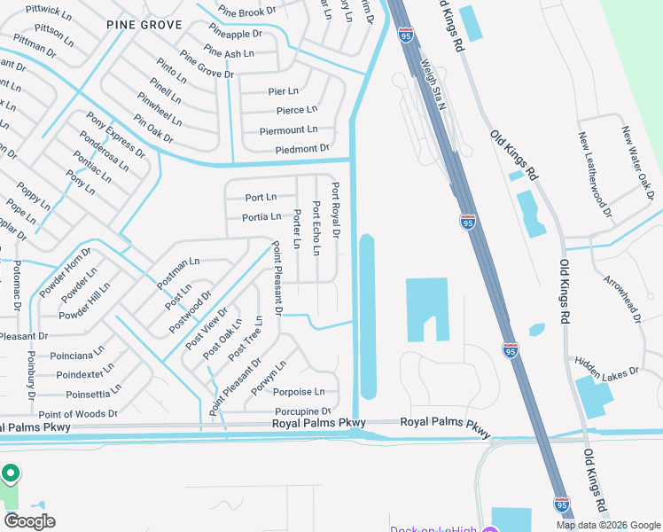 map of restaurants, bars, coffee shops, grocery stores, and more near 10 Port Echo Lane in Palm Coast