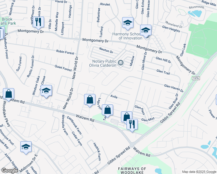 map of restaurants, bars, coffee shops, grocery stores, and more near 7623 Tarrasa in San Antonio