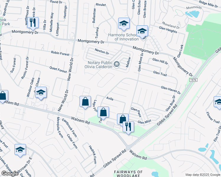 map of restaurants, bars, coffee shops, grocery stores, and more near 7623 Tarrasa in San Antonio