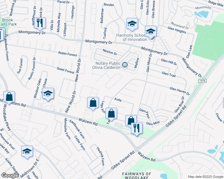 map of restaurants, bars, coffee shops, grocery stores, and more near 7623 Tarrasa in San Antonio