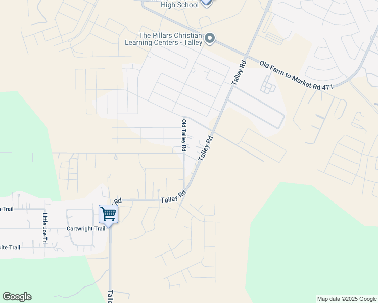 map of restaurants, bars, coffee shops, grocery stores, and more near 7046 Old Talley Road in San Antonio