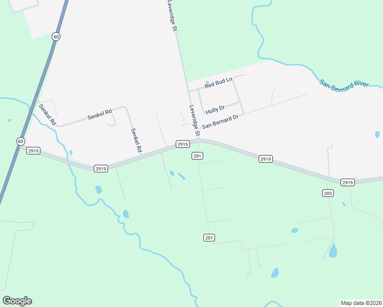 map of restaurants, bars, coffee shops, grocery stores, and more near 2126 County Road 201 in East Bernard