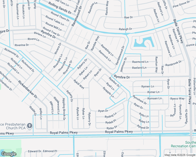 map of restaurants, bars, coffee shops, grocery stores, and more near 174 Ryan Drive in Palm Coast