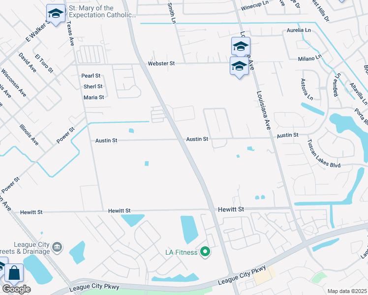 map of restaurants, bars, coffee shops, grocery stores, and more near South Egret Bay Boulevard in League City