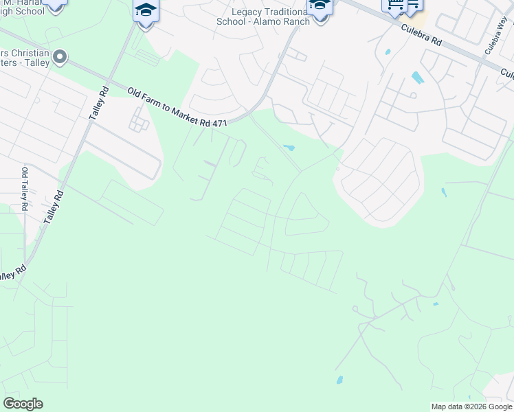 map of restaurants, bars, coffee shops, grocery stores, and more near Pvt Road in San Antonio