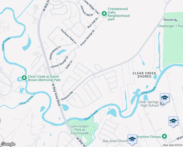 map of restaurants, bars, coffee shops, grocery stores, and more near 1201 Abigail Lane in Webster