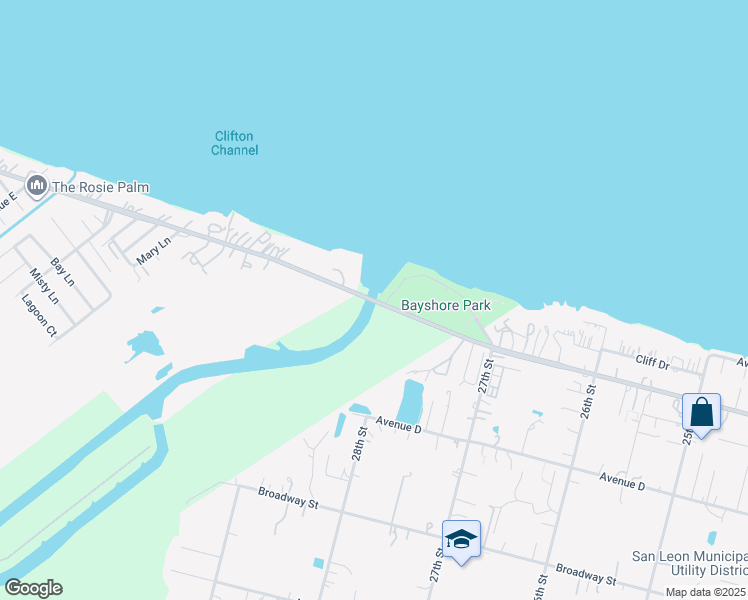 map of restaurants, bars, coffee shops, grocery stores, and more near 4800-5422 Farm To Market 646 in Bacliff