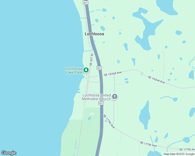 map of restaurants, bars, coffee shops, grocery stores, and more near 20720 Southeast 162nd Avenue in Lochloosa