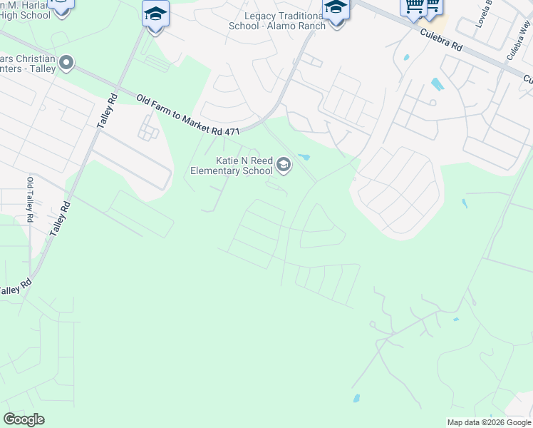 map of restaurants, bars, coffee shops, grocery stores, and more near Pvt Road in San Antonio