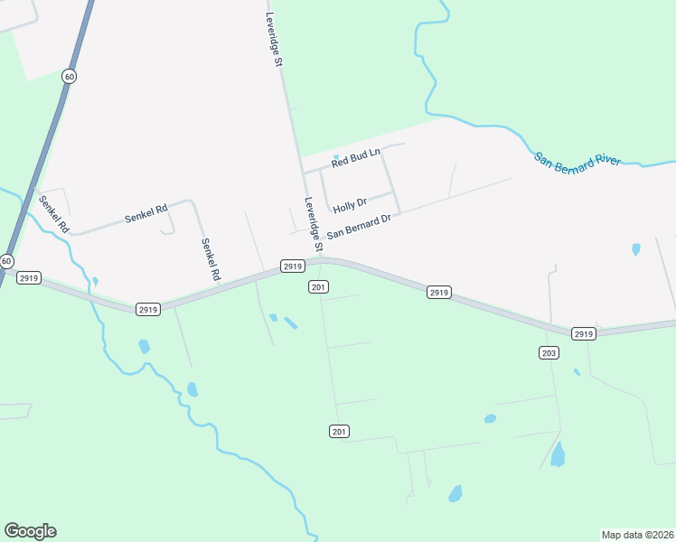 map of restaurants, bars, coffee shops, grocery stores, and more near 2126 County Road 201 in East Bernard