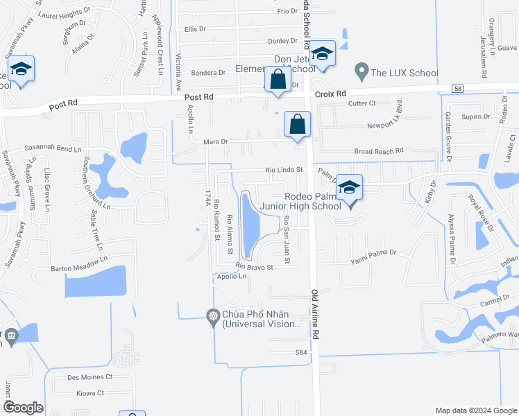 map of restaurants, bars, coffee shops, grocery stores, and more near 12706 Rio Nueces Lane in Rosharon