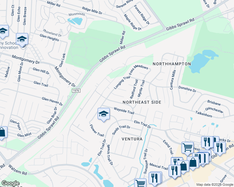 map of restaurants, bars, coffee shops, grocery stores, and more near 7915 Corona Ridge in San Antonio