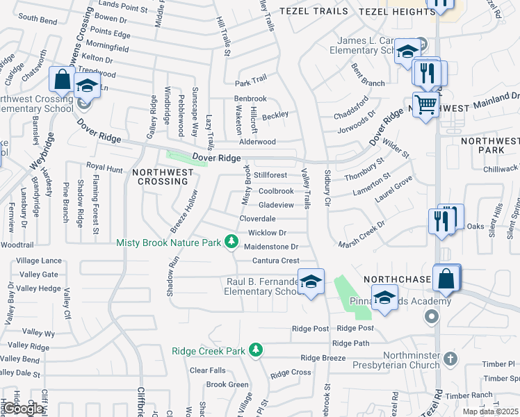 map of restaurants, bars, coffee shops, grocery stores, and more near 9562 Gladeview in San Antonio