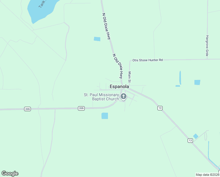 map of restaurants, bars, coffee shops, grocery stores, and more near 80 Espanola Road in Bunnell