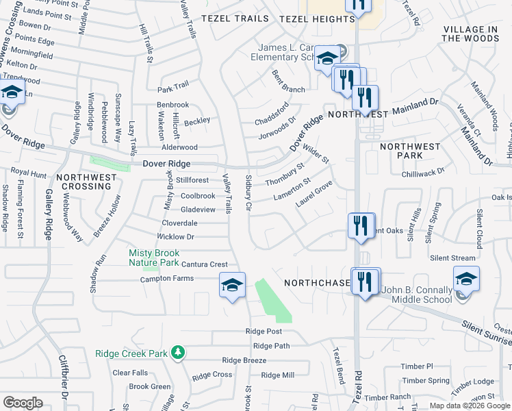 map of restaurants, bars, coffee shops, grocery stores, and more near 9427 Almarion Way in San Antonio