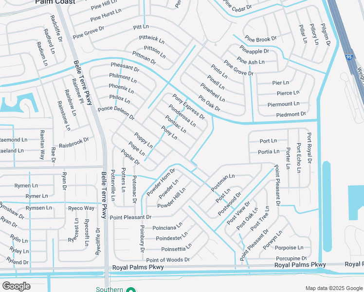 map of restaurants, bars, coffee shops, grocery stores, and more near 65 Ponce Deleon Drive in Palm Coast