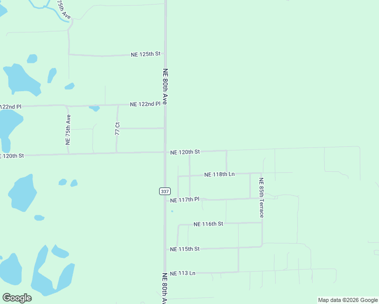 map of restaurants, bars, coffee shops, grocery stores, and more near 8190 Northeast 120th Street in Bronson