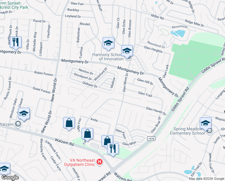 map of restaurants, bars, coffee shops, grocery stores, and more near 7681 Tarrasa in San Antonio