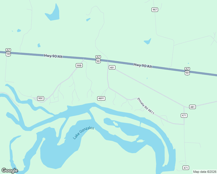 map of restaurants, bars, coffee shops, grocery stores, and more near 719 Private Road 4811 in Gonzales