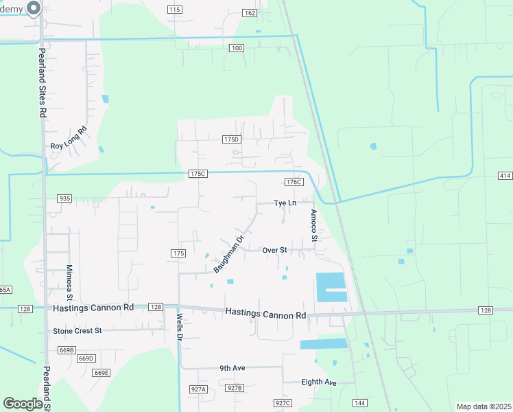 map of restaurants, bars, coffee shops, grocery stores, and more near 176 Baughman Drive in Pearland