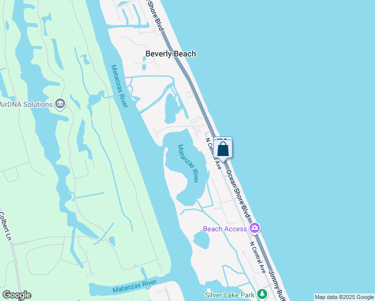 map of restaurants, bars, coffee shops, grocery stores, and more near 300 Marina Bay Drive in Flagler Beach
