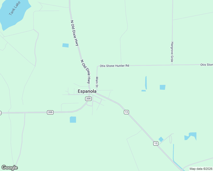 map of restaurants, bars, coffee shops, grocery stores, and more near 105 Oak Avenue in Bunnell