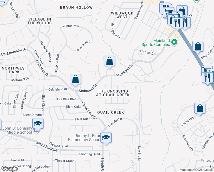 map of restaurants, bars, coffee shops, grocery stores, and more near 8603 Rita Leon in San Antonio