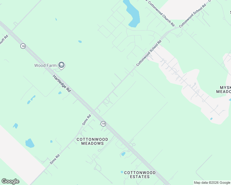 map of restaurants, bars, coffee shops, grocery stores, and more near 3723 Cottonwood School Road in Rosenberg