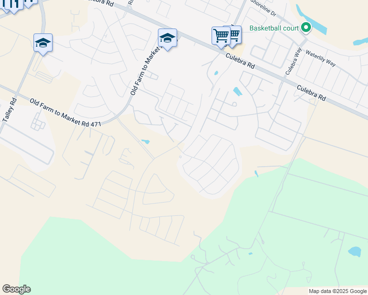 map of restaurants, bars, coffee shops, grocery stores, and more near 7321 Harvest Bay in San Antonio