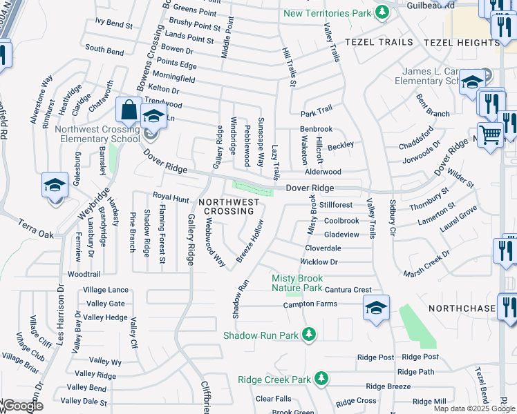map of restaurants, bars, coffee shops, grocery stores, and more near 9710 Knob Oak in San Antonio