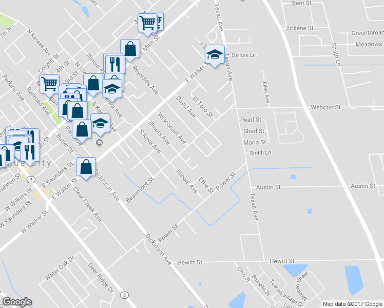 map of restaurants, bars, coffee shops, grocery stores, and more near 824 Oak Lodge Court in League City