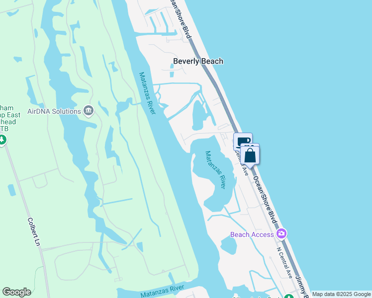map of restaurants, bars, coffee shops, grocery stores, and more near 806 Ocean Marina Drive in Flagler Beach