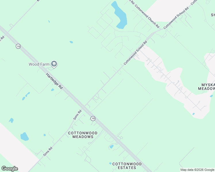map of restaurants, bars, coffee shops, grocery stores, and more near 3723 Cottonwood School Road in Rosenberg