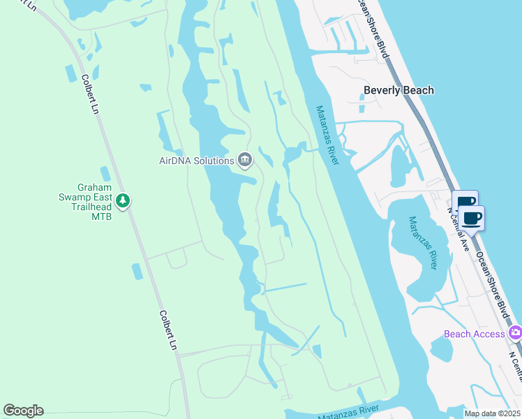 map of restaurants, bars, coffee shops, grocery stores, and more near 141 Heron Drive in Palm Coast