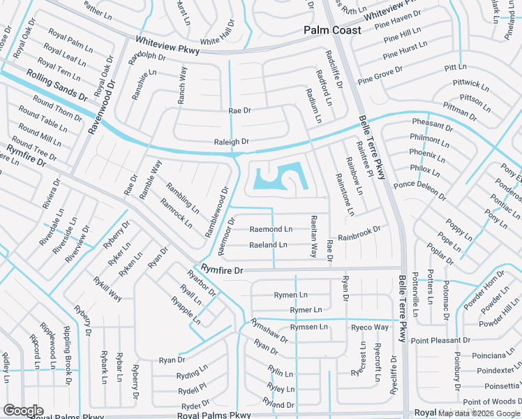 map of restaurants, bars, coffee shops, grocery stores, and more near 94 Raemoor Drive in Palm Coast