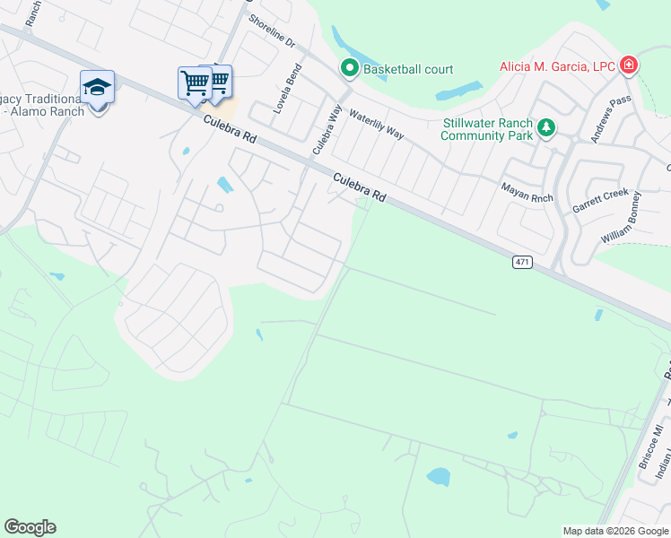 map of restaurants, bars, coffee shops, grocery stores, and more near 7510 Sutter Home in San Antonio