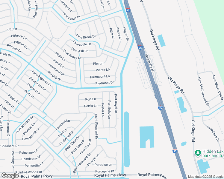 map of restaurants, bars, coffee shops, grocery stores, and more near 61 Port Royal Drive in Palm Coast