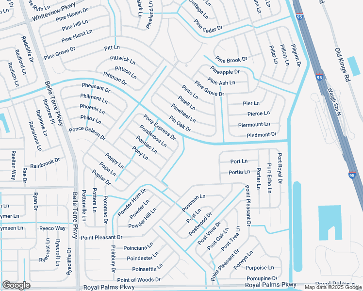 map of restaurants, bars, coffee shops, grocery stores, and more near 69 Pony Express Drive in Palm Coast