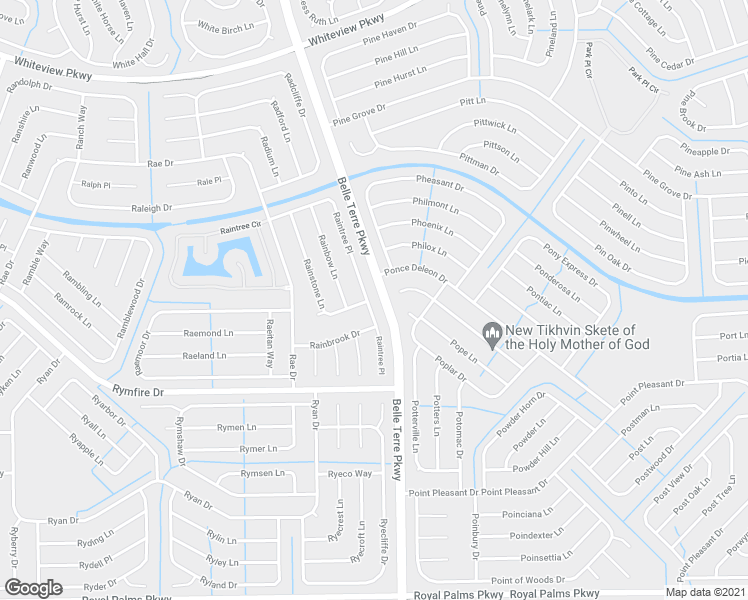 map of restaurants, bars, coffee shops, grocery stores, and more near 65 Raintree Place in Palm Coast